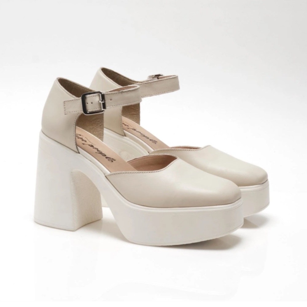 Free People Beige Platform Mary Jane Heels - Picture 2 of 15